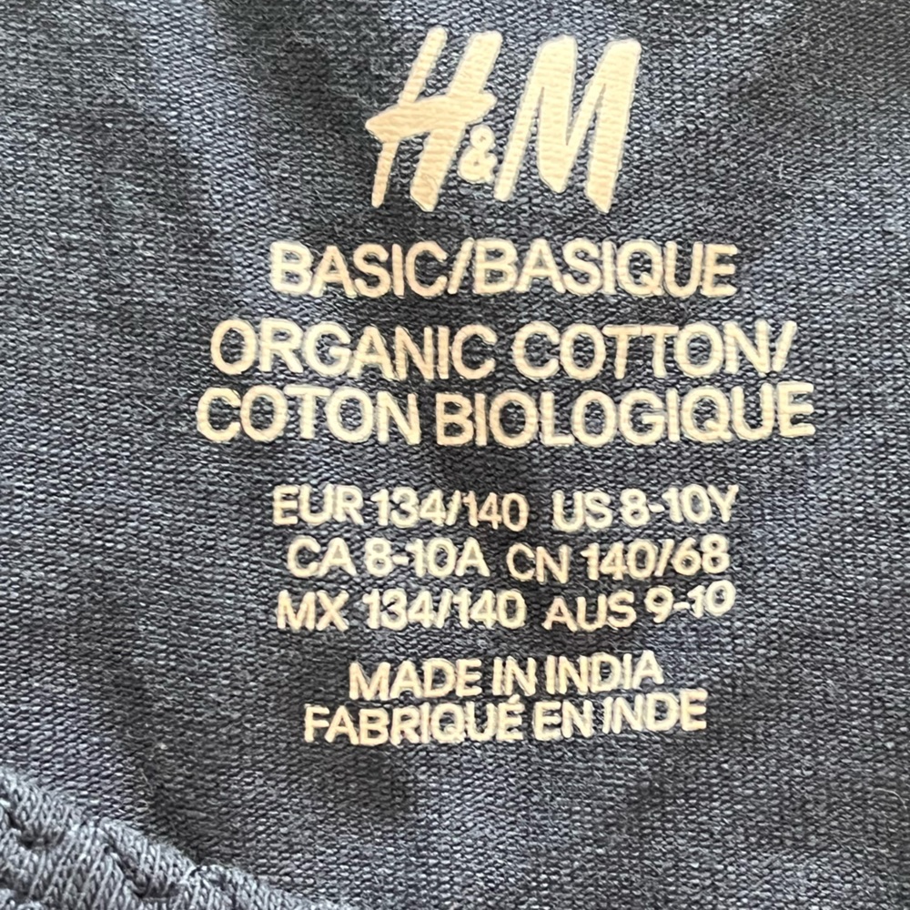 H&M Navy Blue Long Sleeve Girl Blouse- Top- T-Shirt - Picture 5 of 9